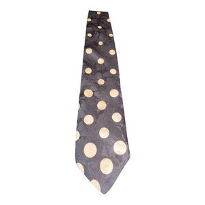 Olacchi Milano Black Silk Tie Polka Dot Pattern Made in Italy 3.75” x 58” SBT1